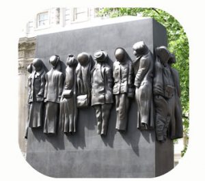 Monument for the British women of WW-II. United Kingdom, London, Whitehall. Part Tower of Babel, Art installation © Helena van Essen